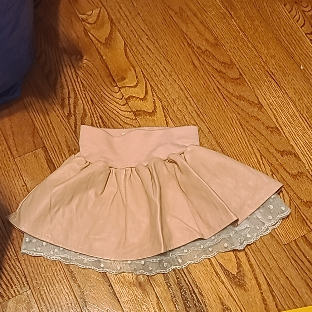 Mae Li Rose leather skirt